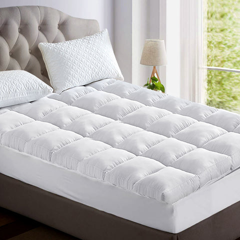 Image of Giselle King Single Mattress Topper Bamboo Fibre Pillowtop Protector