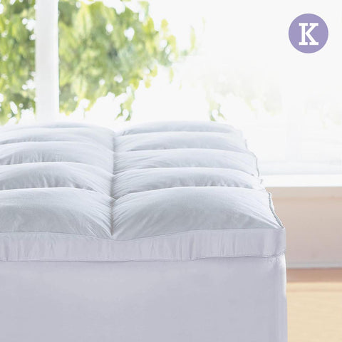 Image of Giselle KING Mattress Topper Goose Feather Down 1000GSM Pillowtop Topper