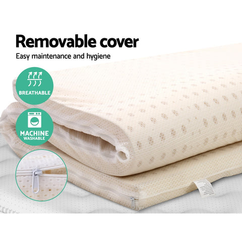Image of Giselle Bedding 7 Zone Latex Mattress Topper Underlay 7.5cm Queen Mat Pad Cover