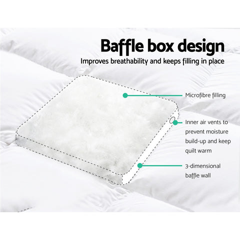 Image of Giselle Double Mattress Topper Pillowtop 1000GSM Microfibre Filling Protector