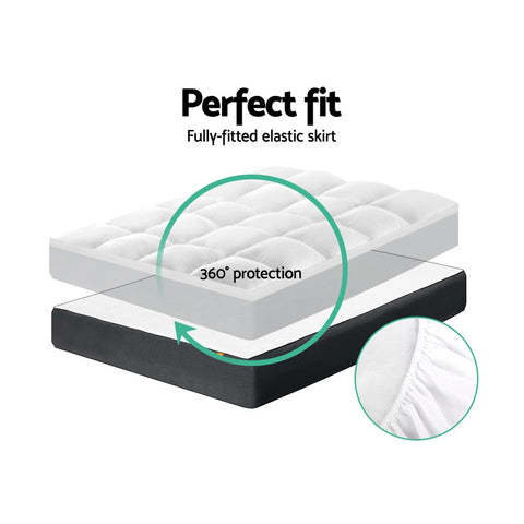 Image of Giselle King Single Mattress Topper Pillowtop 1000GSM Microfibre Filling Protector