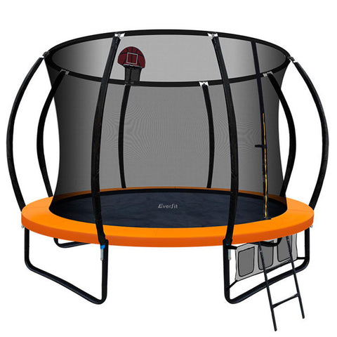 Image of Everfit 10FT Trampoline With Basketball Hoop - Orange