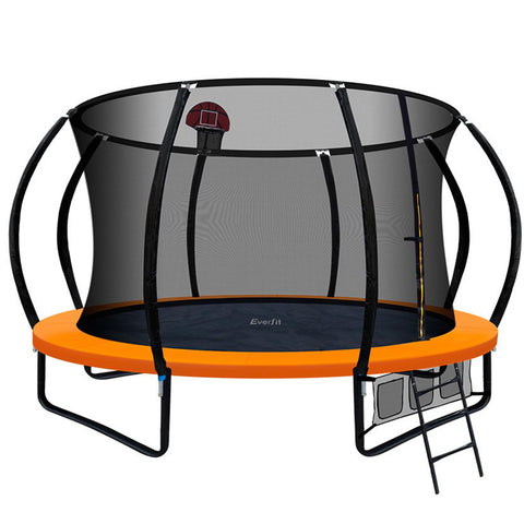 Image of Everfit 12FT Trampoline With Basketball Hoop - Orange