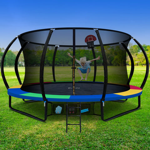 Image of trampoline with basketball 