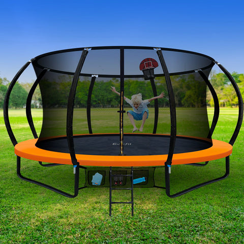 Image of trampoline with basketball 