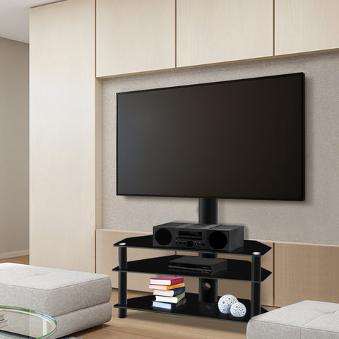 Image of Artiss 3 Tier Floor TV Stand with Bracket Shelf Mount