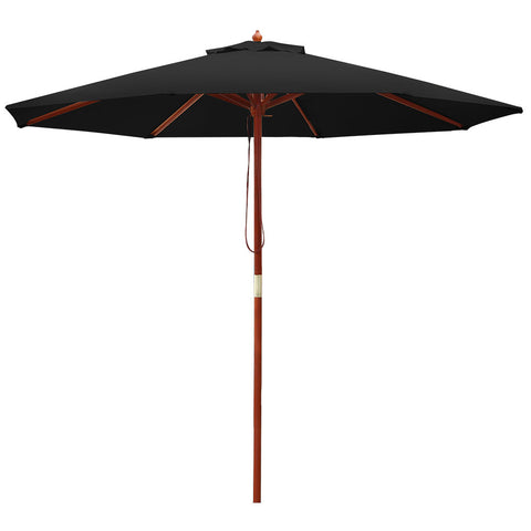 Image of Instahut 2.7M Outdoor Pole Umbrella Cantilever Stand Garden Umbrellas Patio Black