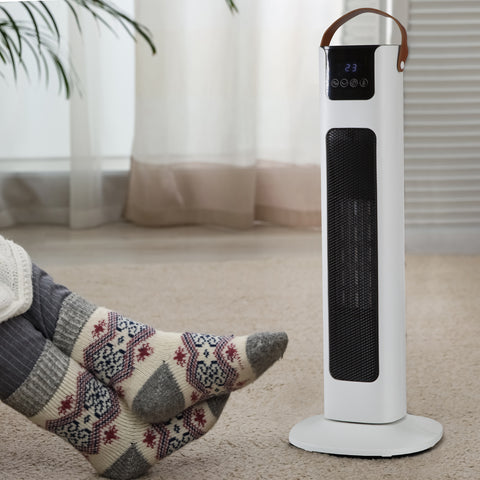 Image of Pursonic Electric Ceramic Tower Heater Portable Oscillating Remote Control - White