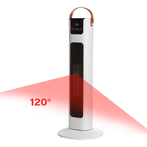 Image of Pursonic Electric Ceramic Tower Heater Portable Oscillating Remote Control - White