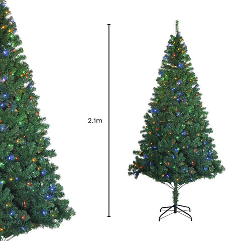 Image of Festiss 2.1m Christmas Tree With 4 Colour LED FS-TREE-06