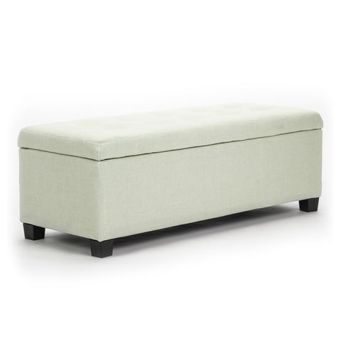 Image of La Bella 102cm Light Green Storage Ottoman Stool Fabric