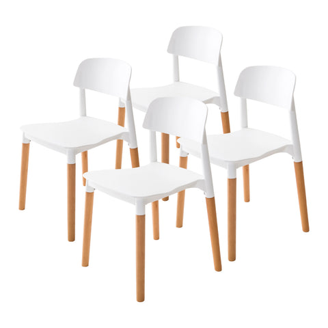 Image of La Bella 4 Set White Retro Belloch Stackable Dining Cafe Chair