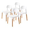 La Bella 4 Set White Retro Belloch Stackable Dining Cafe Chair