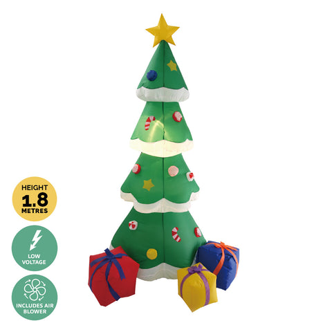 Image of Christmas By Sas 1.8m Self Inflatable LED Tree With Presents