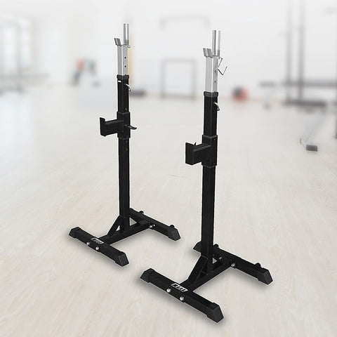 Image of Squat Rack Stand Pair Bench Press Weight Lifting Barbell