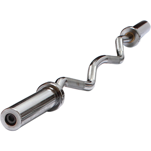 Curl Bar Barbell Chrome Olympic Heavy Duty EZ with Spring Collars
