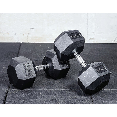 Image of 25KG Commercial Rubber Hex Dumbbell Gym Weight