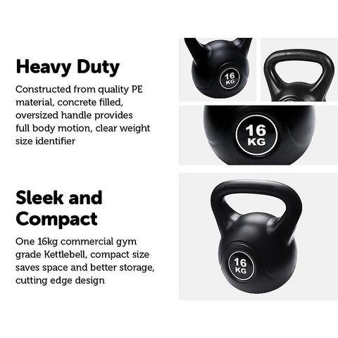 Image of Kettle Bell 16KG Training Weight Fitness Gym Kettlebell