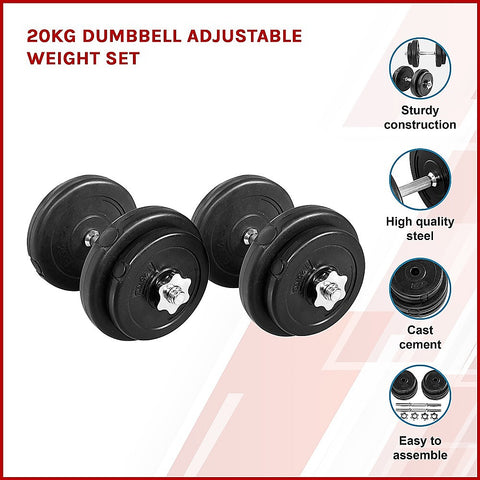 Image of 20KG Dumbbell Adjustable Weight Set