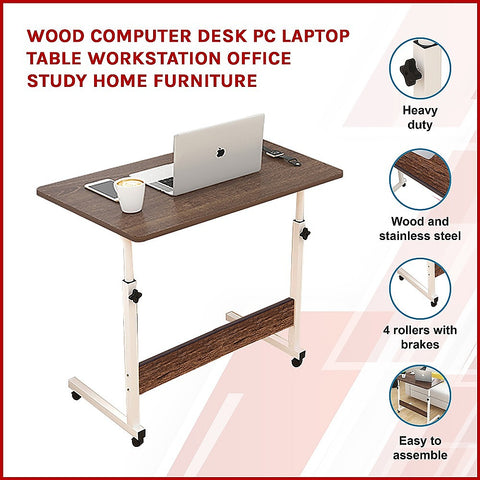 Image of Wood Computer Desk PC Laptop Table Workstation Office Study Home Furniture