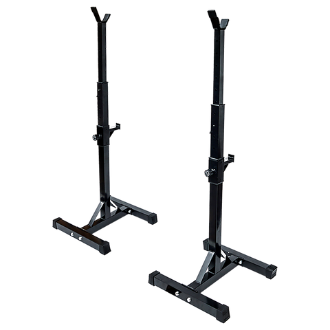 Image of Pair of Adjustable Squat Rack Sturdy Steel Barbell Bench Press Stands GYM/HOME