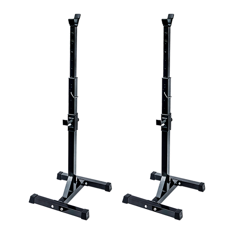 Image of Pair of Adjustable Squat Rack Sturdy Steel Barbell Bench Press Stands GYM/HOME