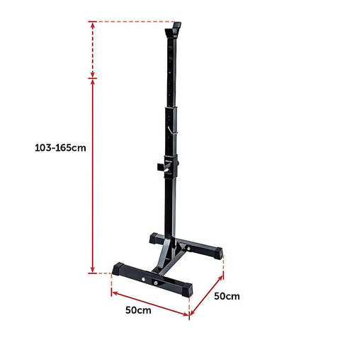 Image of Pair of Adjustable Squat Rack Sturdy Steel Barbell Bench Press Stands GYM/HOME