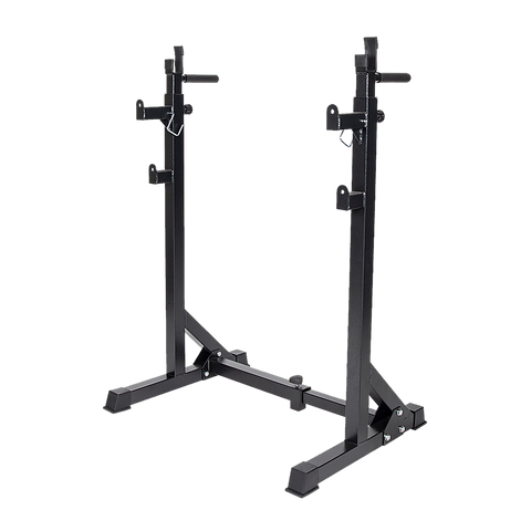 Image of Commercial Squat Rack Adjustable Pair Fitness Exercise Weight Lifting Gym Barbell Stand