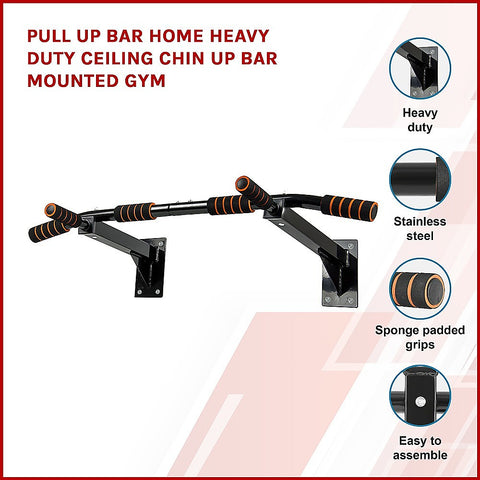 Image of Pull Up Bar Home Heavy Duty Ceiling Chin Up Bar Mounted Gym