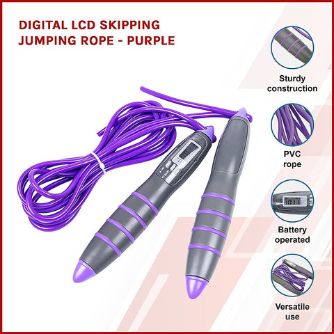Image of Digital LCD Skipping Jumping Rope - Purple