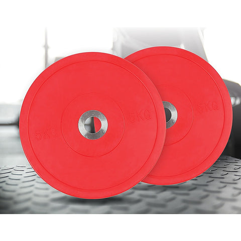 Image of Set of 2 x 5KG PRO Olympic Rubber Bumper Weight Plates
