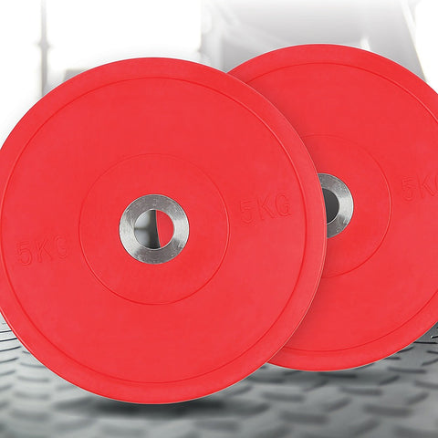 Image of Set of 2 x 5KG PRO Olympic Rubber Bumper Weight Plates