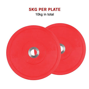 Set of 2 x 5KG PRO Olympic Rubber Bumper Weight Plates