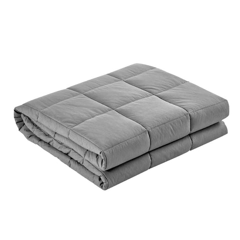 Image of Weighted Blanket Adult 5KG Heavy Gravity Blankets Microfibre Duvet Cover Deep Relax Better Sleep Light Grey