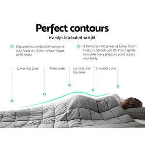 Weighted Blanket Adult 5KG Heavy Gravity Blankets Microfibre Duvet Cover Deep Relax Better Sleep Light Grey