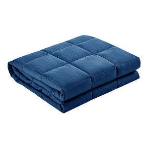 Weighted Blanket Adult 5KG Heavy Gravity Blankets Microfibre Cover Glass Beads Calming Sleep Anxiety Relief Navy Blue