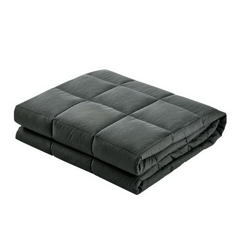 Image of Giselle Bedding 7KG Cotton Weighted Blanket Deep Relax Sleeping Gravity Adult Black