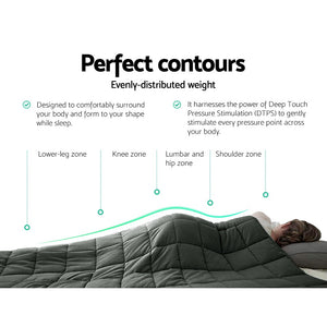Giselle Bedding 7KG Cotton Weighted Blanket Deep Relax Sleeping Gravity Adult Black