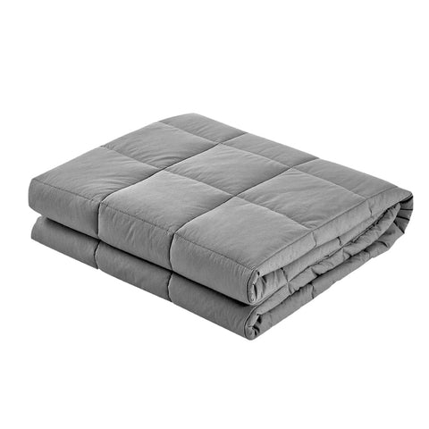 Image of Giselle Bedding 7KG Microfibre Weighted Gravity Blanket Relaxing Calming Adult Light Grey