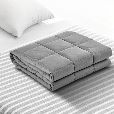 Image of Giselle Bedding 7KG Microfibre Weighted Gravity Blanket Relaxing Calming Adult Light Grey