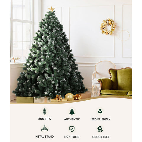 Image of Jingle Jollys Christmas Tree 1.8M Xmas Trees Decorations Snowy 800 Tips