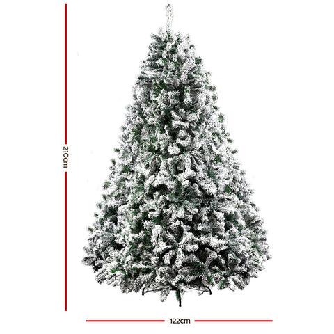 Image of Jingle Jollys Christmas Tree 2.1M Xmas Trees Decorations Snowy 1106 Tips