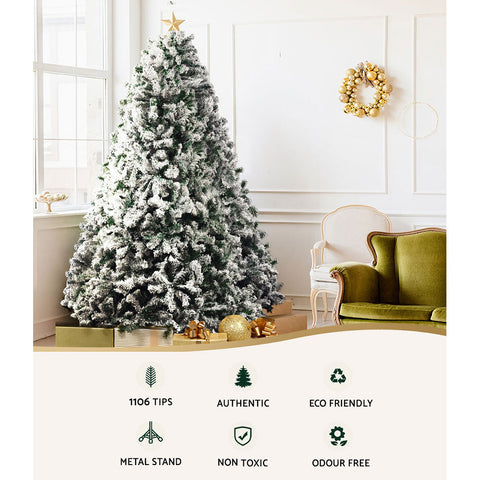 Image of Jingle Jollys Christmas Tree 2.1M Xmas Trees Decorations Snowy 1106 Tips