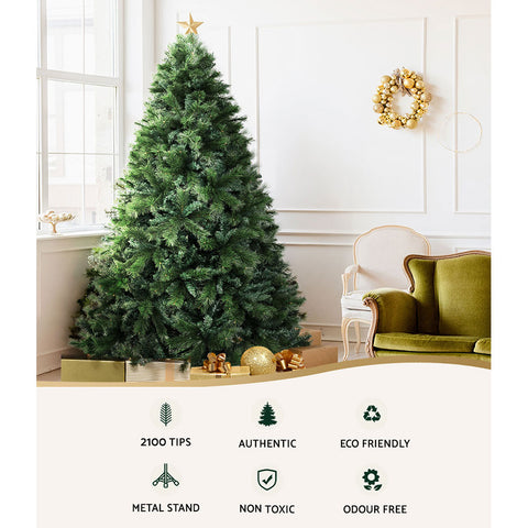 Image of Jingle Jollys Christmas Tree 2.4M Xmas Trees Decorations Pine-Needle 2100 Tips