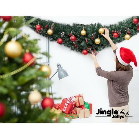 Image of Jingle Jollys Christmas Garland 2.1M Xmas Tree Decoration Green