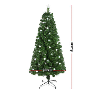 Jingle Jollys 1.8M 6FT LED Christmas Tree Optic Fiber Xmas Multi Colour Lights