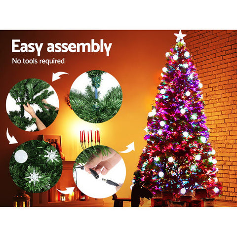 Image of Jingle Jollys 1.8M 6FT LED Christmas Tree Optic Fiber Xmas Multi Colour Lights