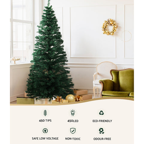 Image of Jingle Jollys 2.1M 7FT LED Christmas Tree Optic Fiber Xmas Multi Colour Lights