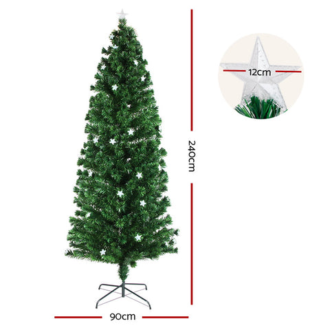 Image of Jingle Jollys 2.4M 8FT LED Christmas Tree Xmas Optic Fiber Multi Colour Lights