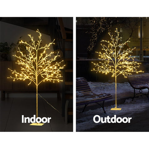 Image of Jingle Jollys 1.5M LED Christmas Branch Tree 304 LED Xmas Warm White Optic Fiber